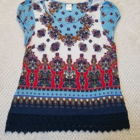 Billa size S printed top crochet bottom boho - Picture 1 of 4